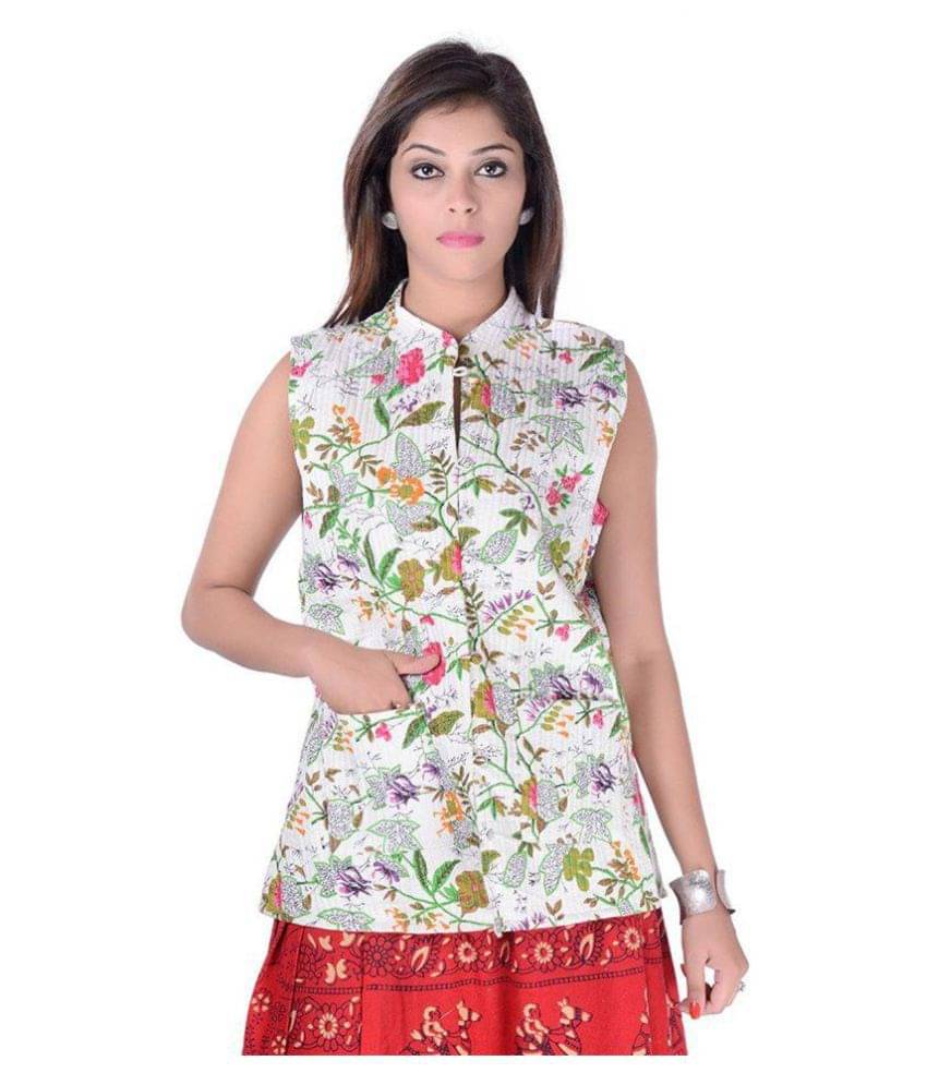    			Apratim Cotton White Reversible Jackets
