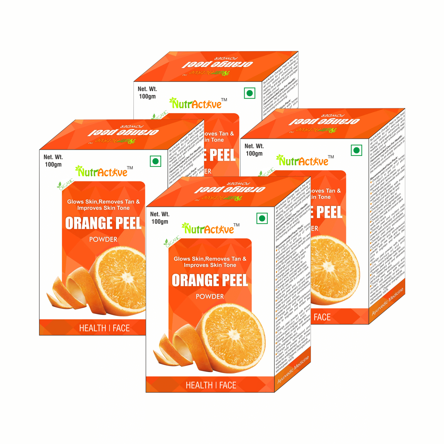 Nutractive Orange Peel Powder 100 Gm Pack of 4