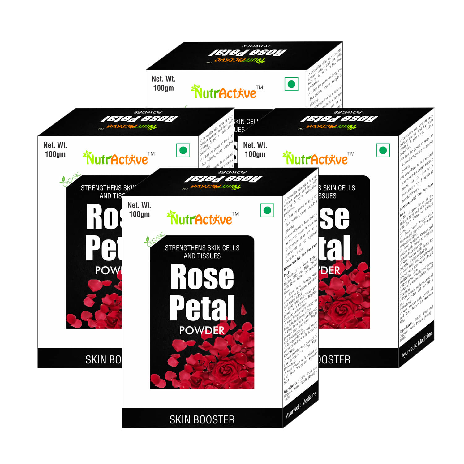 Nutractive Rose Petal Powder 100 Gm Pack of 4 Nutractive Rose Petal Powder 100 Gm Pack of 4