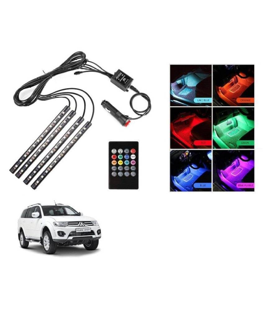     			AutoRight Atmosphere Light LED Wireless Remote Music Controller Car Interior Strip Light Lamp Kit For Mitsubishi Pajero