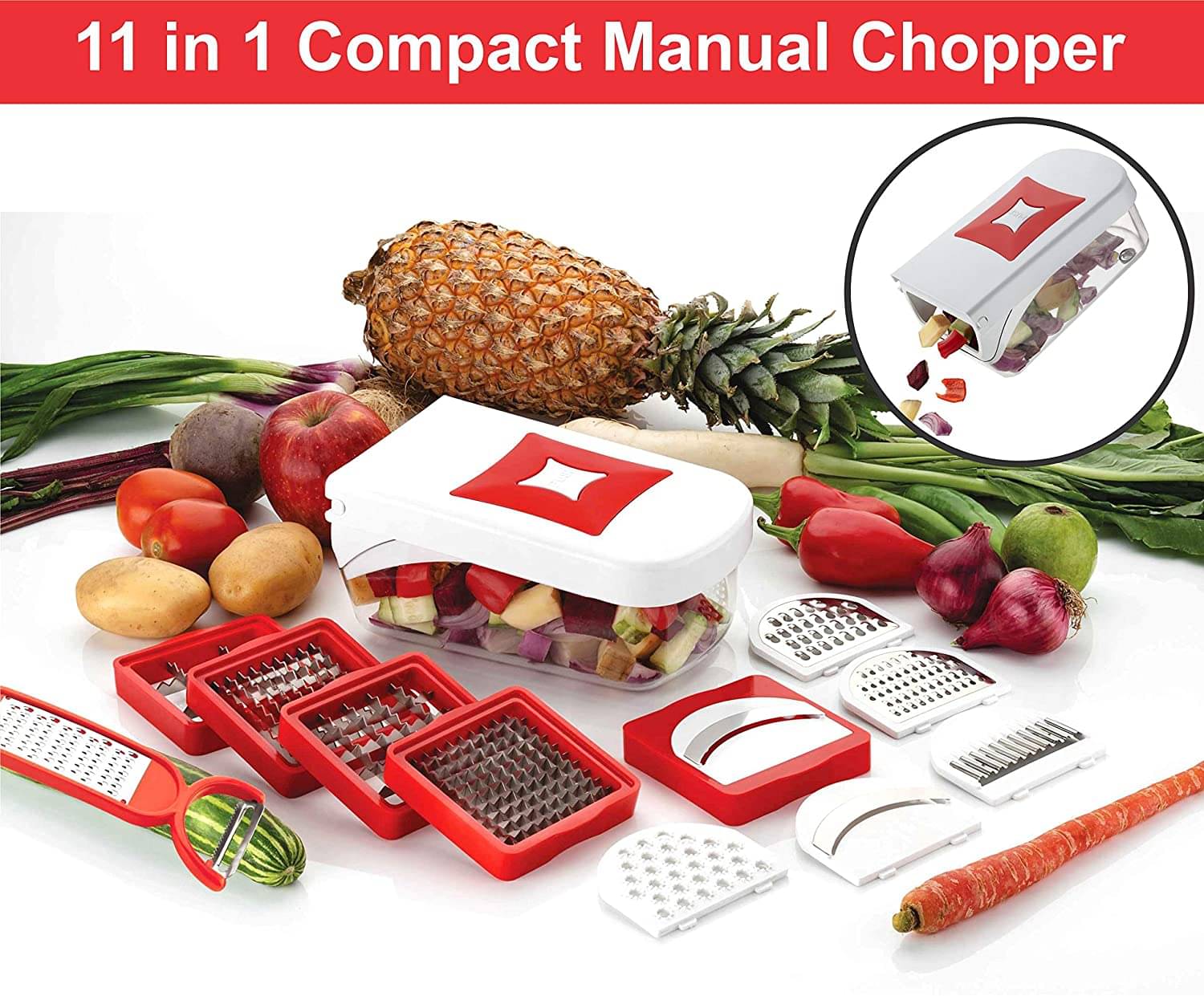 12 in 1 Fruit & Vegetable Graters, Slicer, Chipser, Dicer, Cutter Chopper