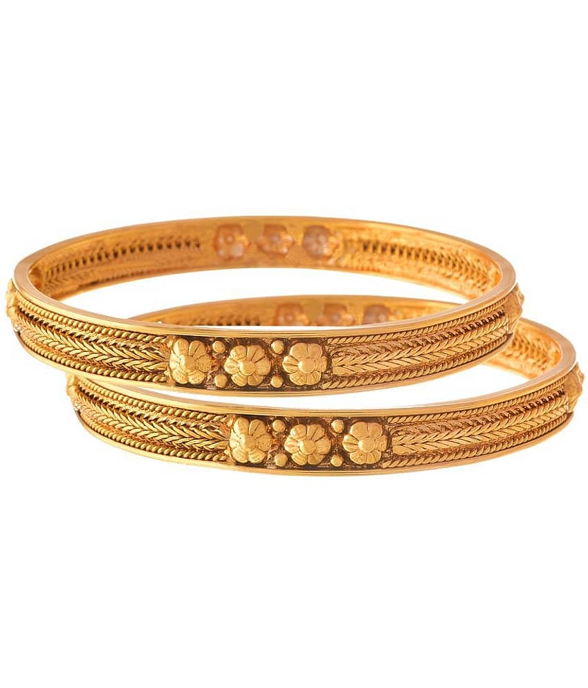 JFL - Jewellery For Less Golden Copper Pair Of Kadas - Bangles & Bracelets | Buy online on ZillyBuy