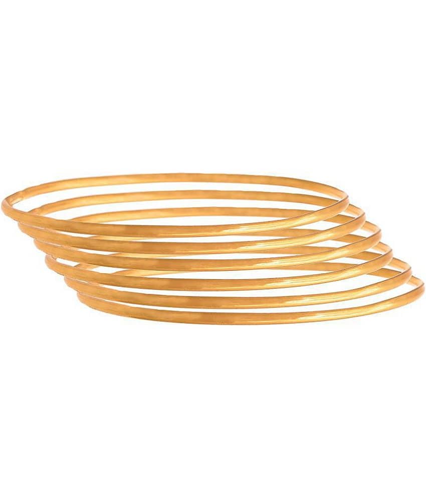 JFL - Jewellery For Less Traditional Ethnic One Gram Gold Plated Pair Of Bangles - Set of 6 - Bangles & Bracelets | Buy online on ZillyBuy