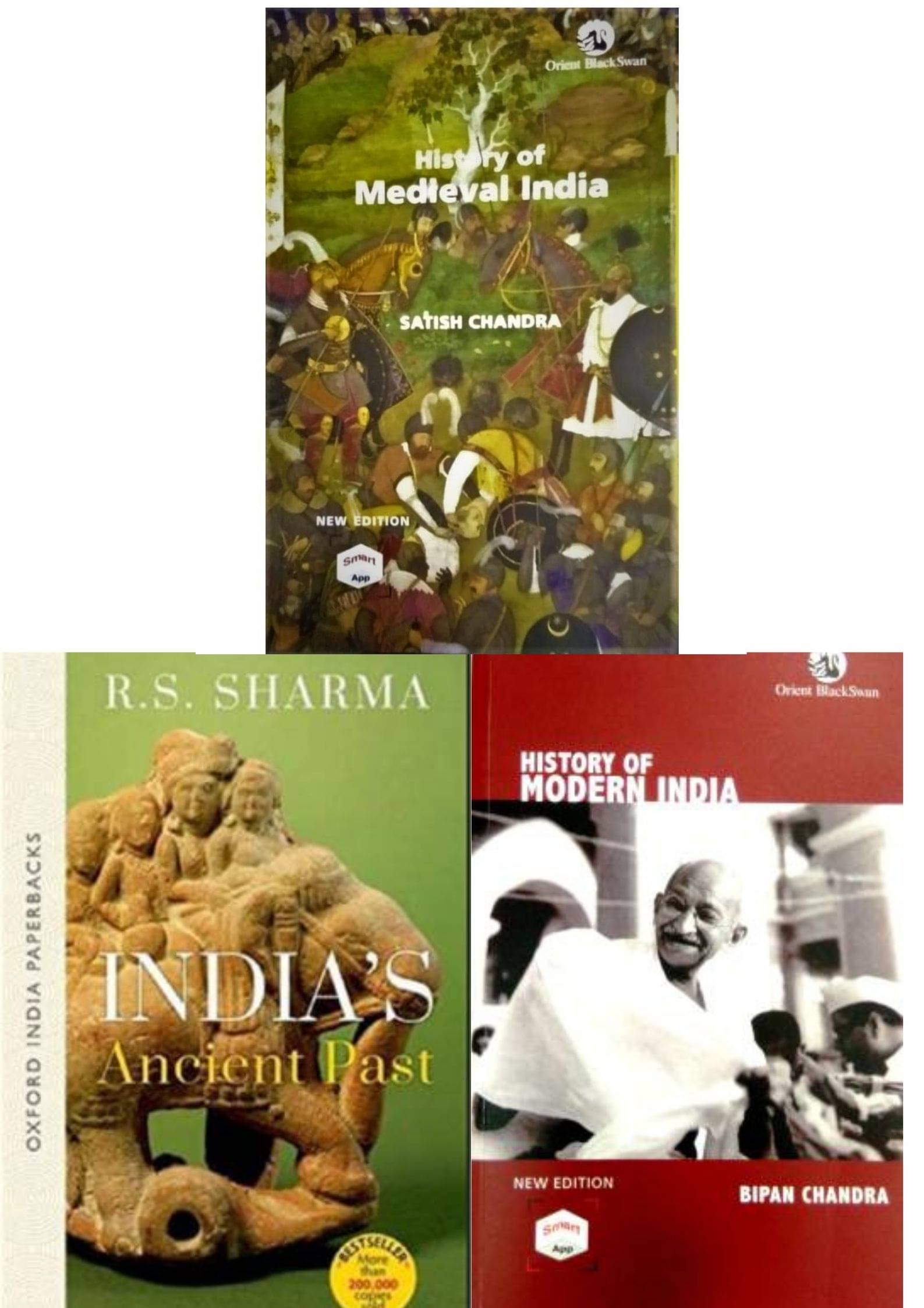     			SET OF 3 BOOKS (History of Medieval India)  (OXFORD India's Ancient Past) (History Of Modern India)