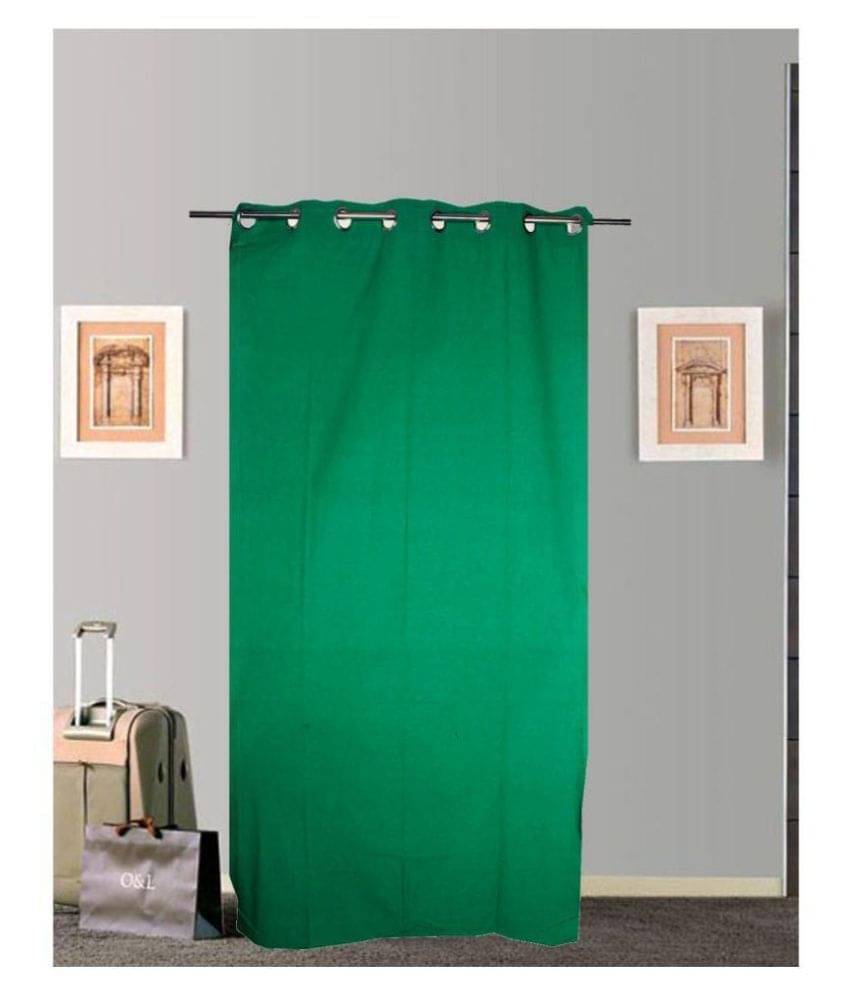     			Tidy Single Door Eyelet Cotton Curtains Green