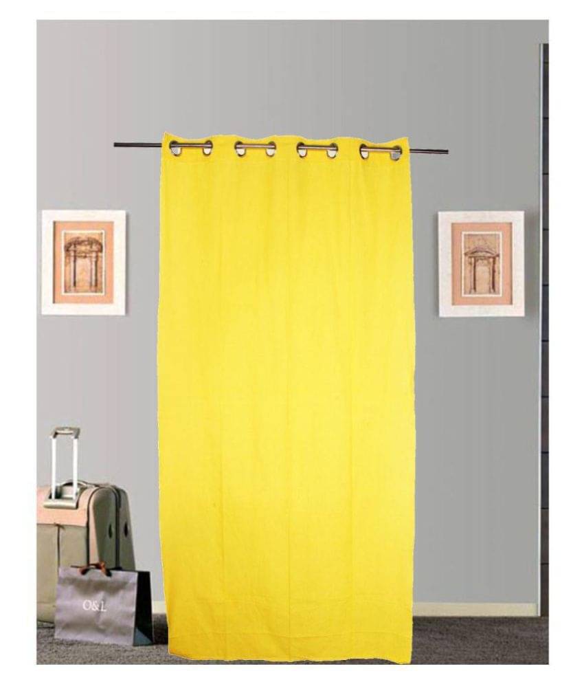 Tidy Solid Transparent Eyelet Curtain 6.5 ft ( Pack of 1 ) - Yellow Tidy Solid Transparent Eyelet Curtain 6.5 ft ( Pack of 1 ) - Yellow