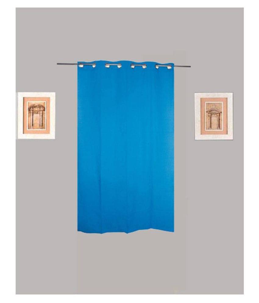     			Tidy Single Window Eyelet Cotton Curtains Blue