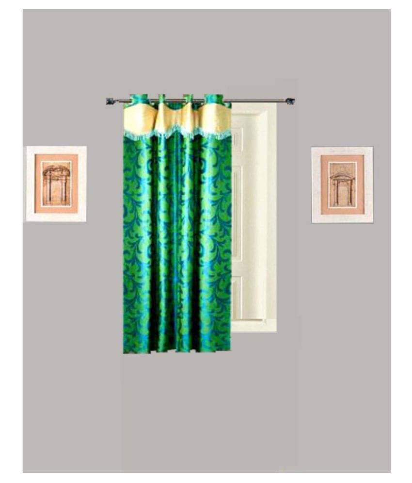     			Tidy Nature Transparent Eyelet Curtain 5 ft ( Pack of 1 ) - Green