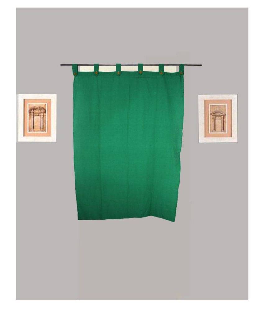     			Tidy Single Window Loop Cotton Curtains Green