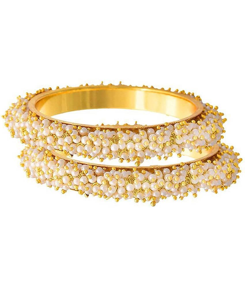 Traditional & Ethnic One Gram Gold Plated Designer Bangles with Pearl for Women & Girls - Bangles & Bracelets | Buy online on ZillyBuy