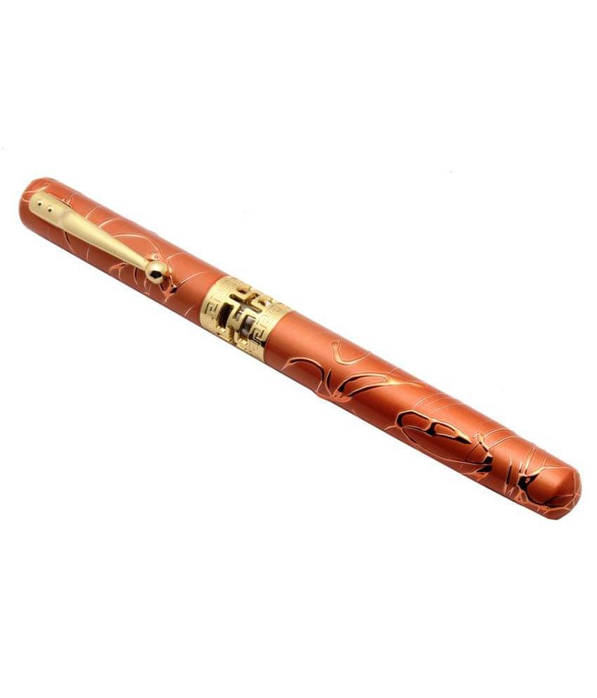     			Stylish Dikawen Insight 18 CT Gold Plated Roller ball Pen - Saffron Orange