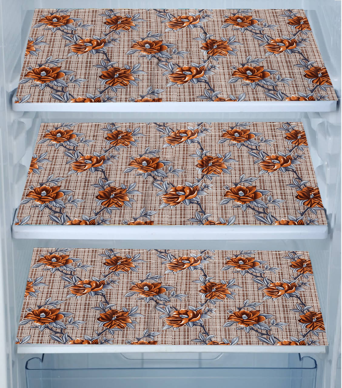 E-Retailer Set of 3 PVC Brown Fridge Mats E-Retailer Set of 3 PVC Brown Fridge Mats