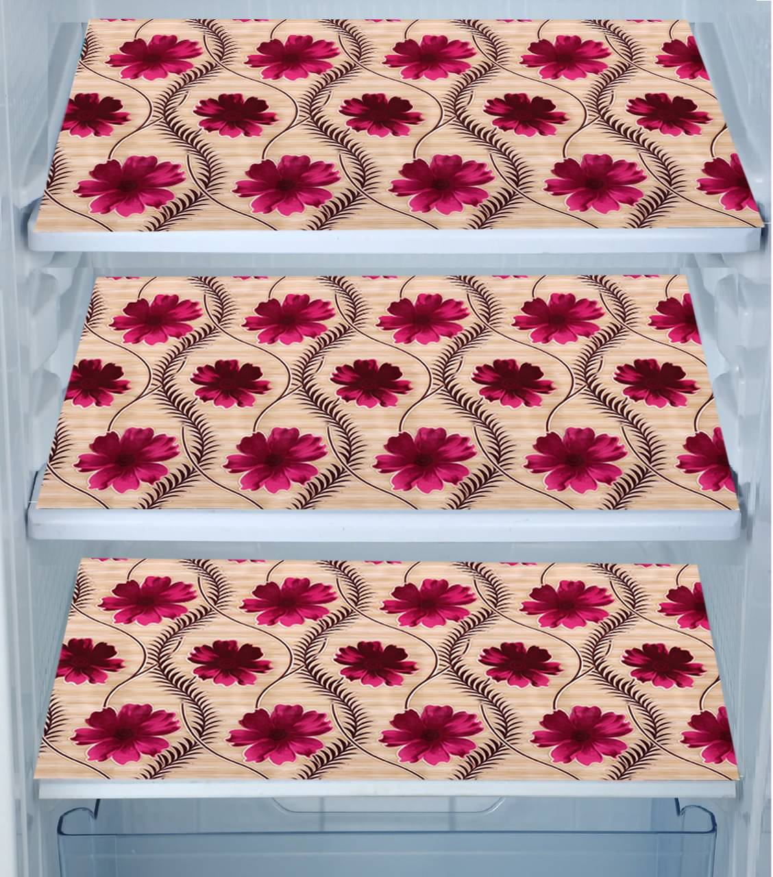 E-Retailer Set of 3 PVC Gold Fridge Mats E-Retailer Set of 3 PVC Gold Fridge Mats