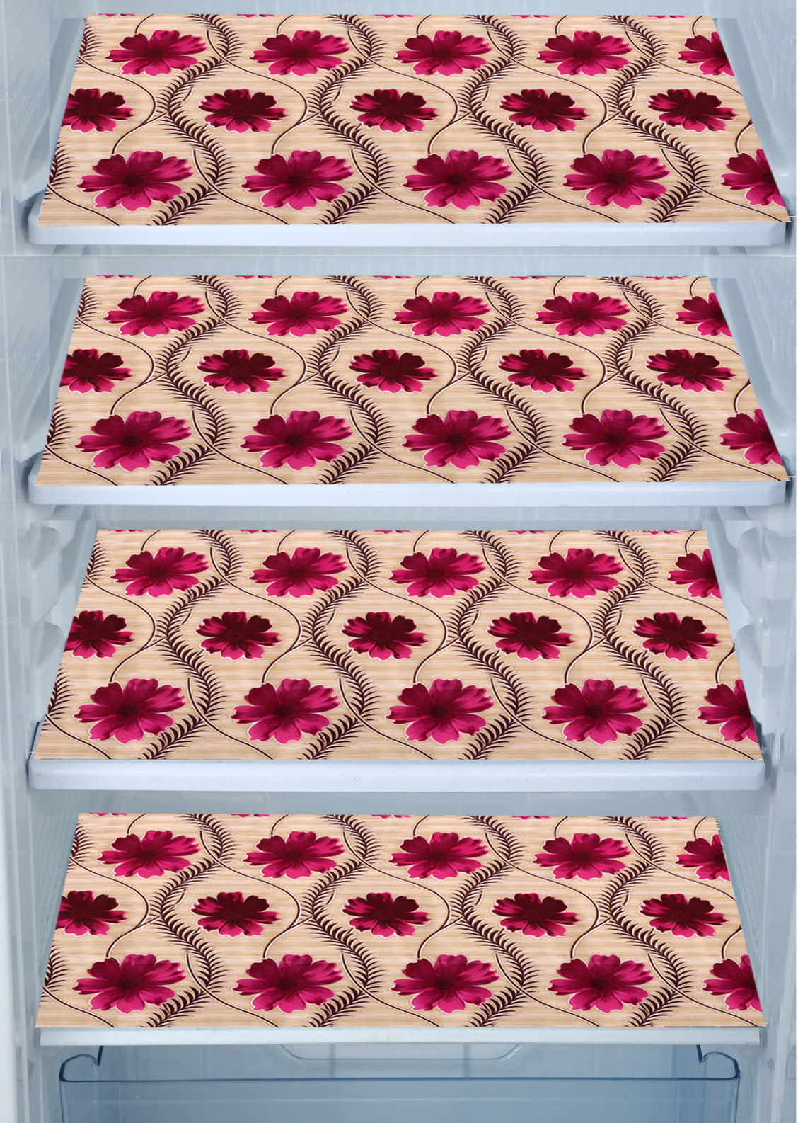E-Retailer Set of 4 PVC Gold Fridge Mats