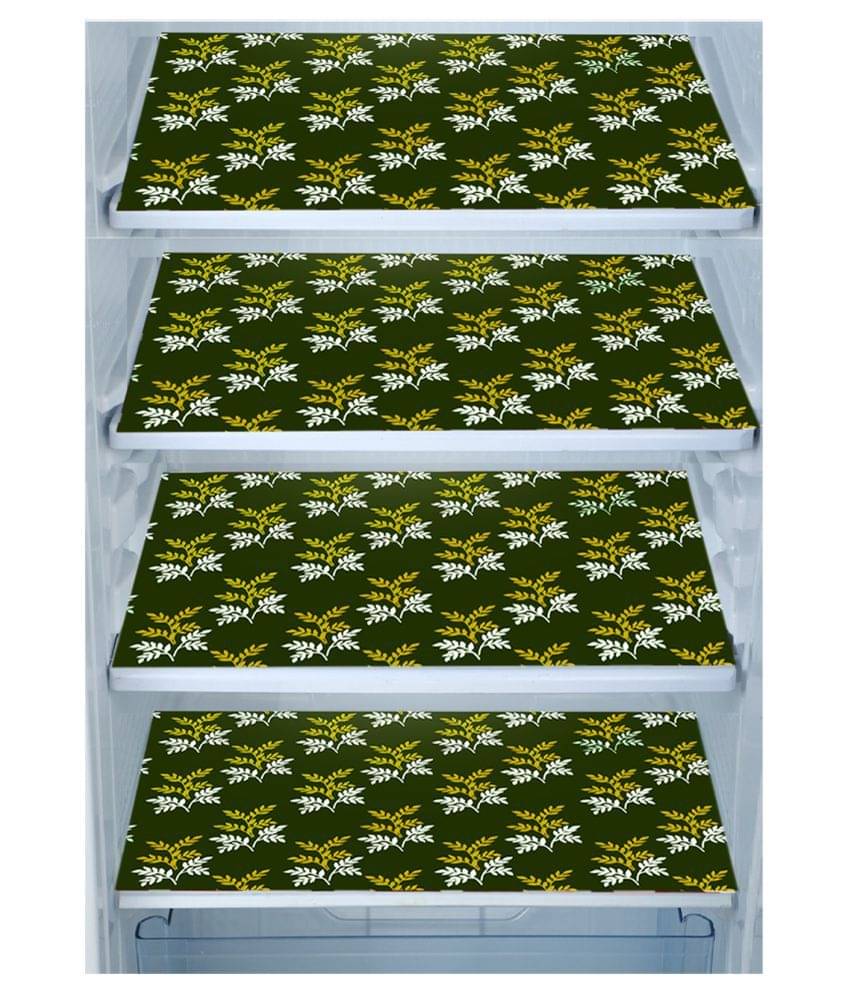     			E-Retailer Set of 4 PVC Green Fridge Mats