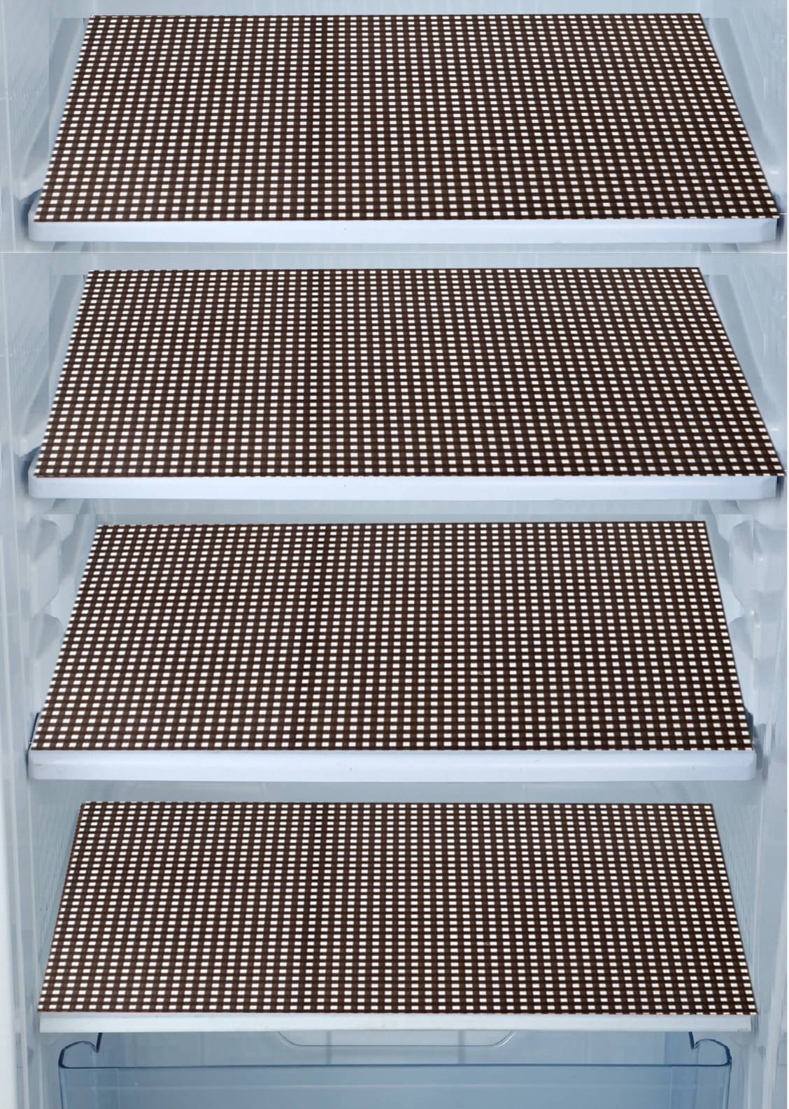 E-Retailer Set of 4 PVC Brown Fridge Mats E-Retailer Set of 4 PVC Brown Fridge Mats