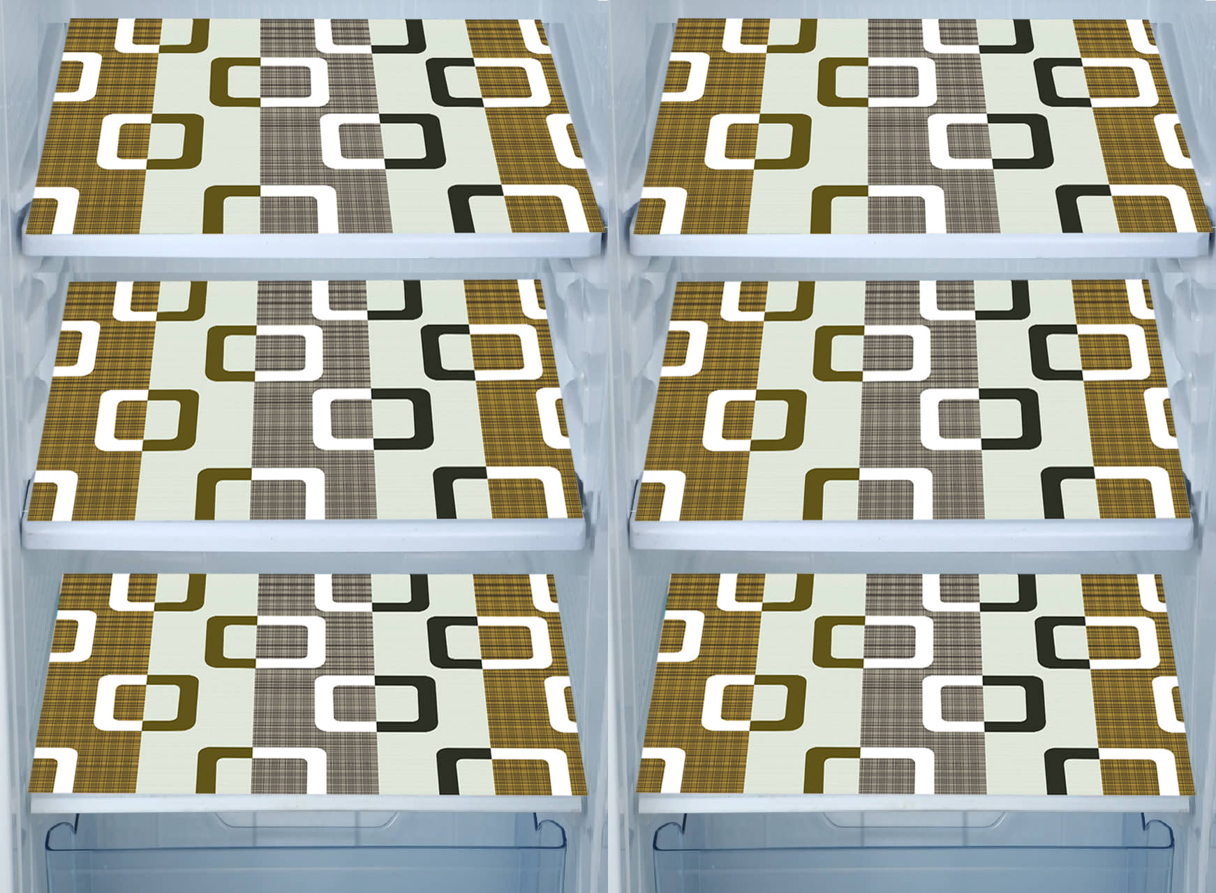 E-Retailer Set of 6 PVC Green Fridge Mats