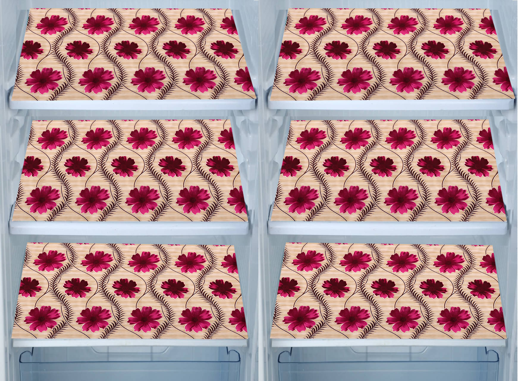     			E-Retailer Set of 6 PVC Gold Fridge Mats