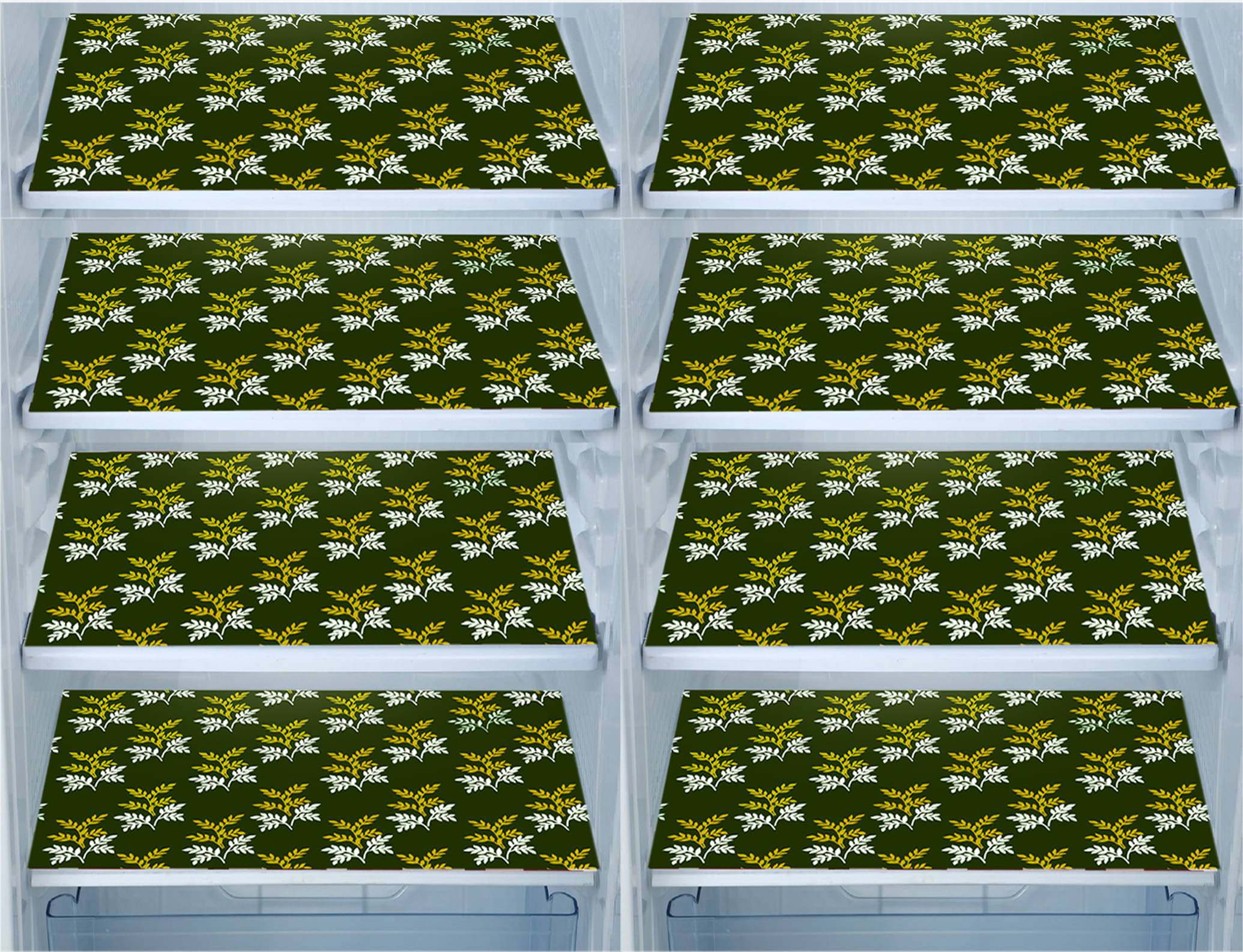     			E-Retailer Set of 8 PVC Green Fridge Mats