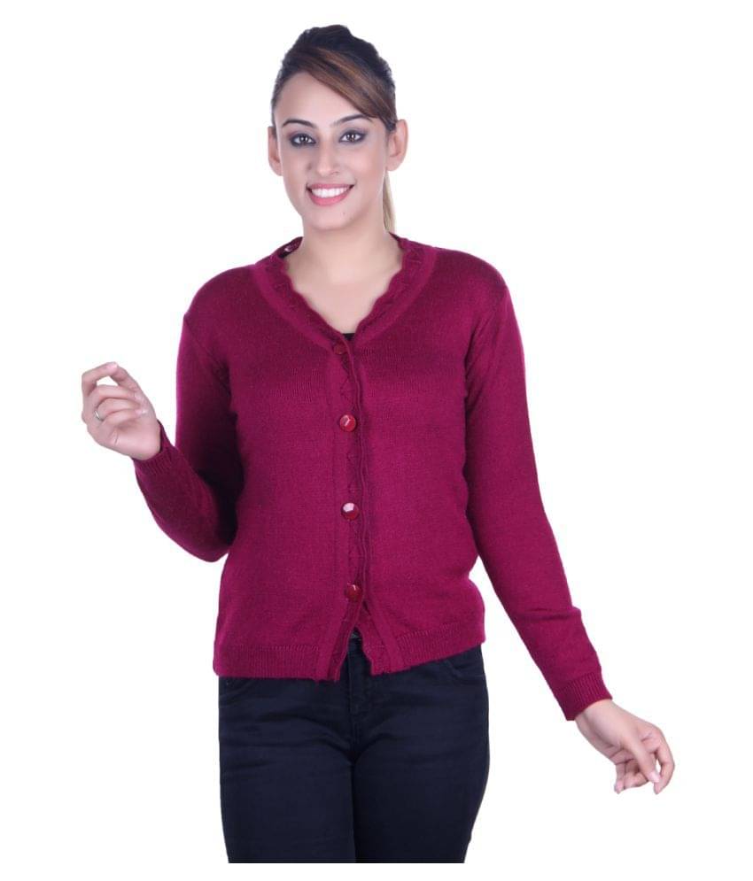     			Ogarti Acrylic Maroon Pullovers