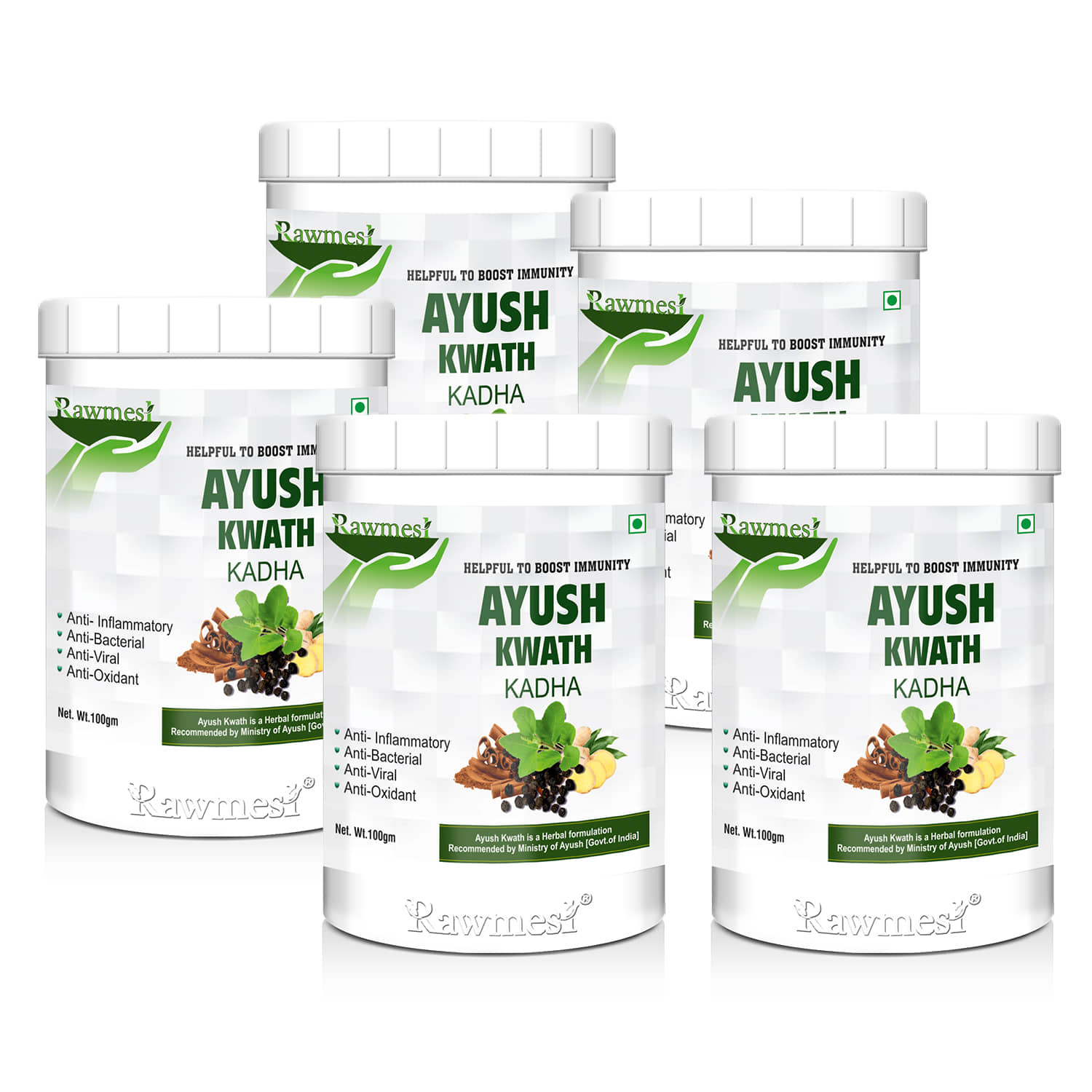 Rawmest Ayush Kwath Kadha Powder 100 Gm Pack of 5