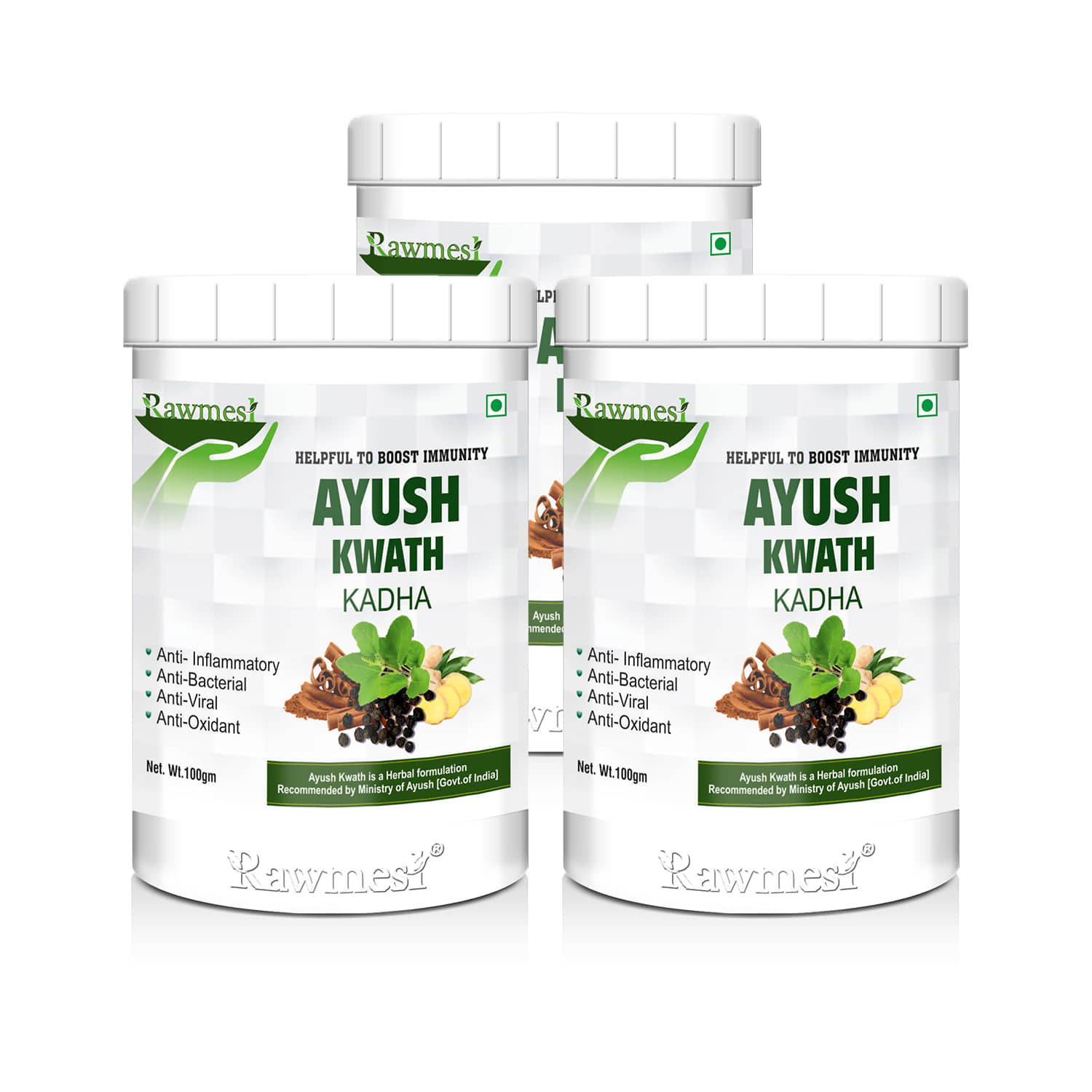 Rawmest Ayush Kwath Kadha Powder 100 Gm Pack of 3