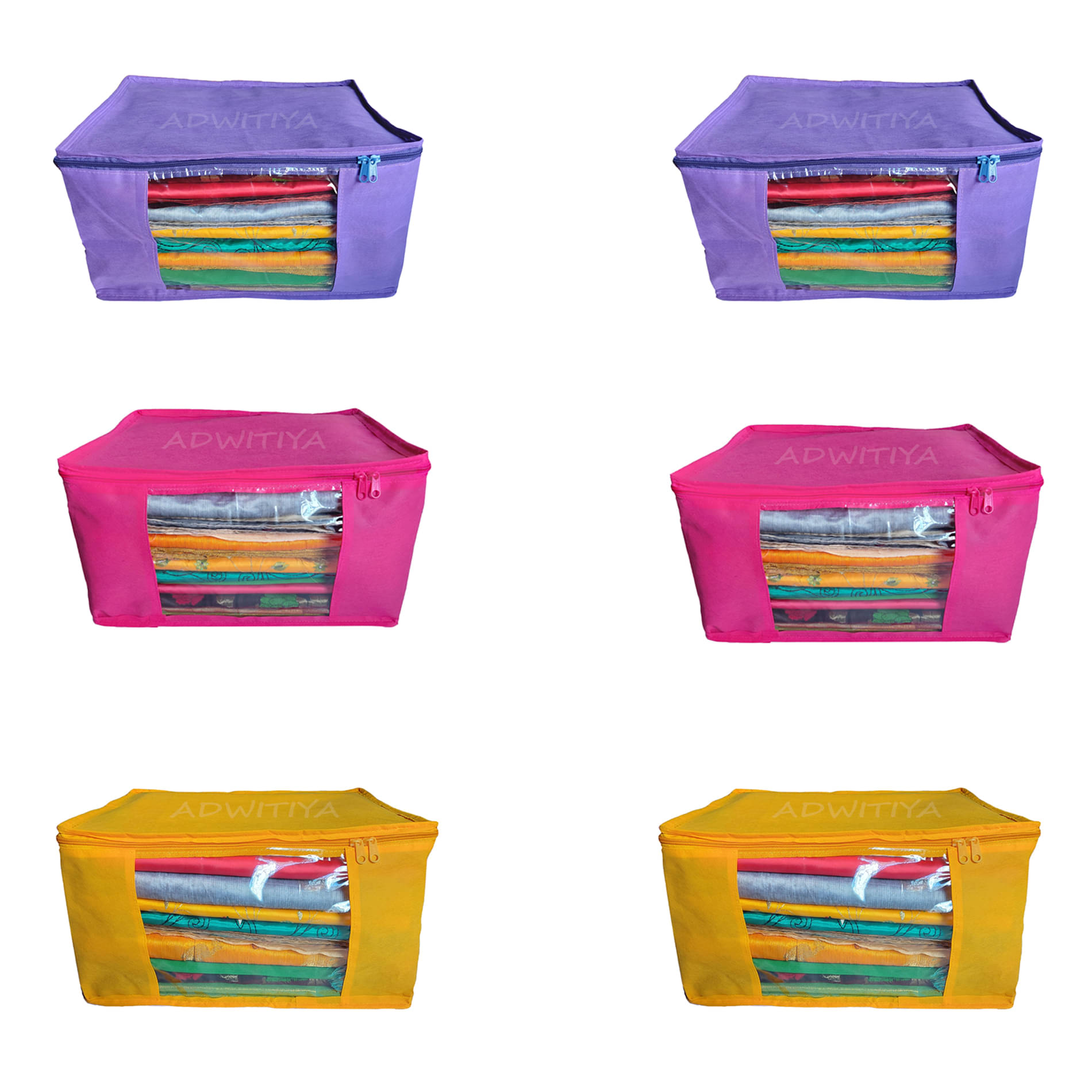     			ADWITIYA Multi Saree Covers - 6 Pcs