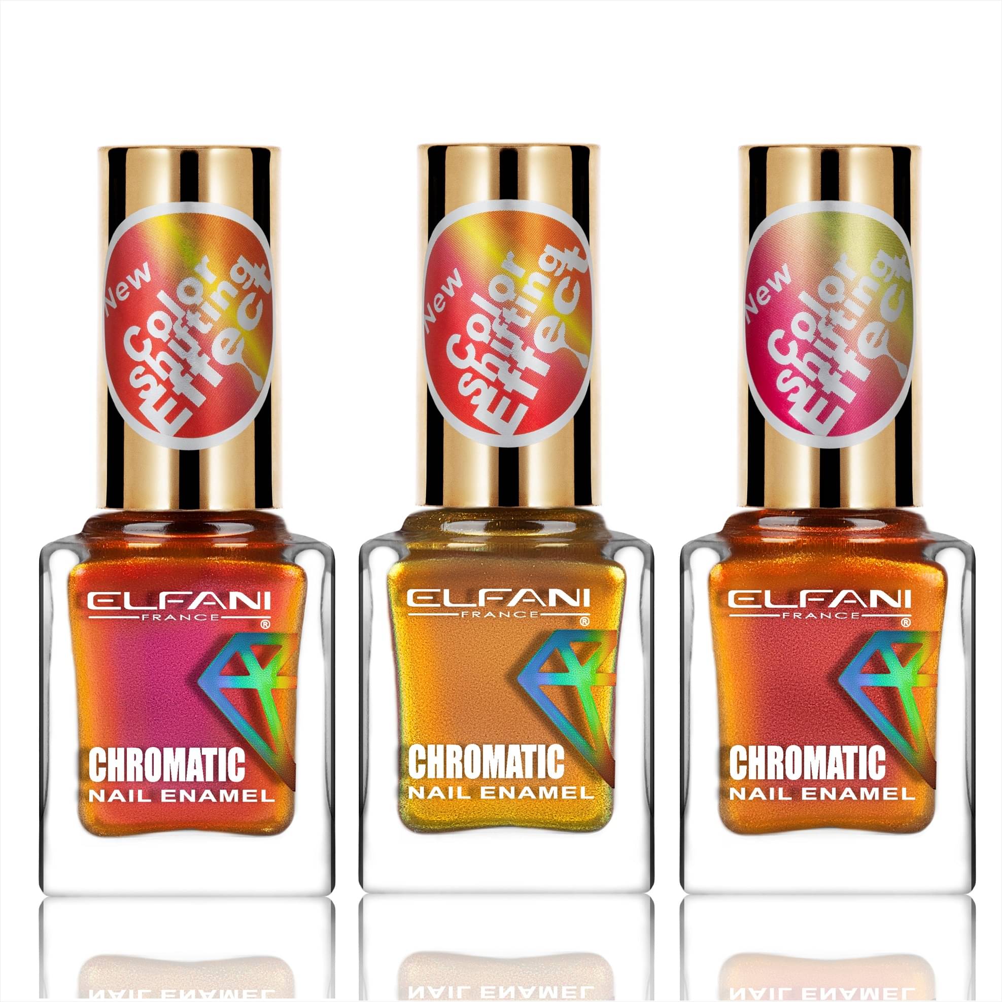     			Elfani Nail Polish Multi Chrome Pack of 3 27 mL