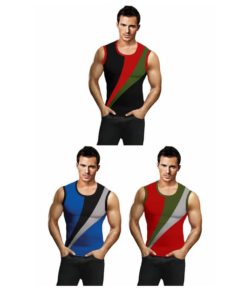 Rupa Frontline Multi Sleeveless Vests Pack of 3 - Nightwear & Loungewear | Buy online on ZillyBuy