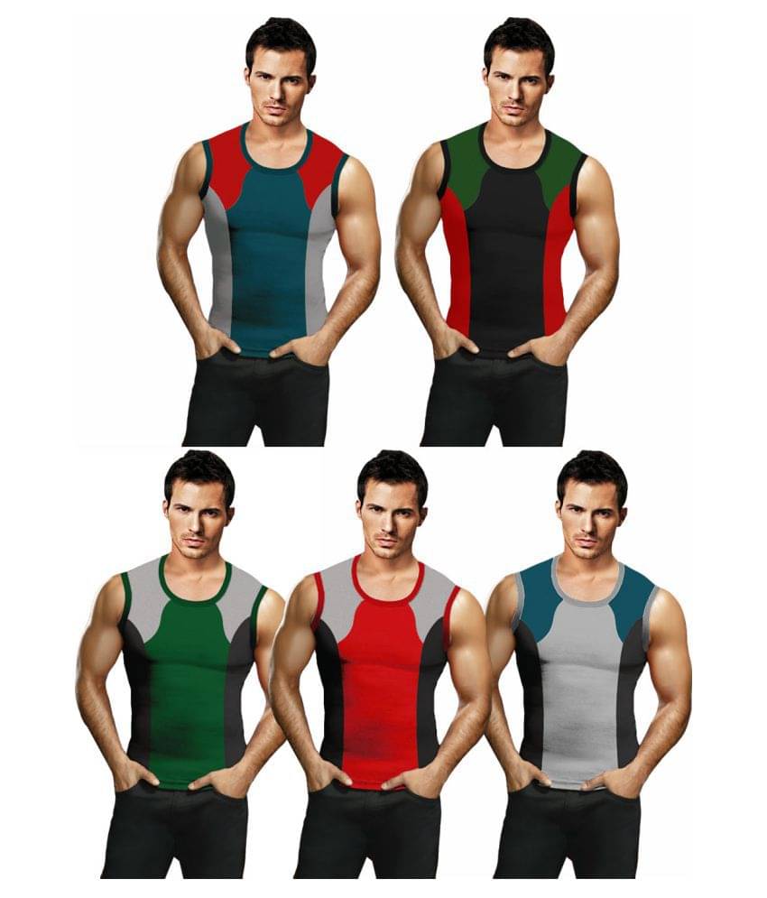     			Rupa Frontline Multi Sleeveless Vests Pack of 5