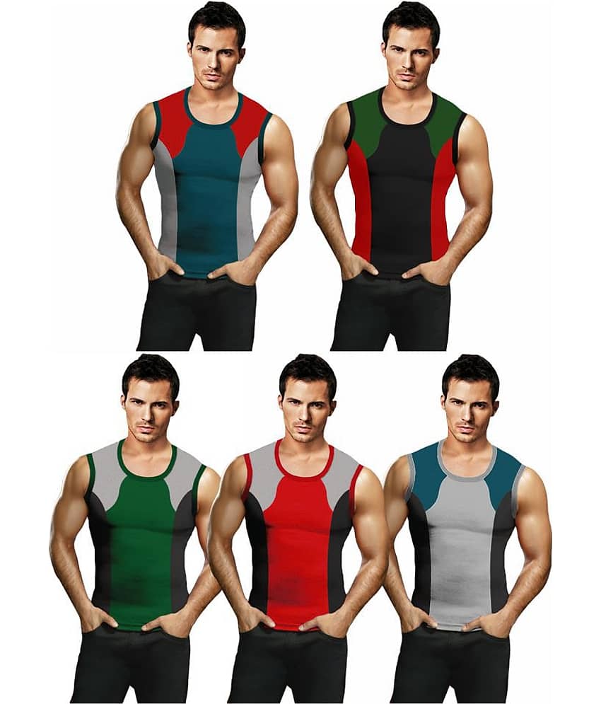 Rupa Frontline Multi Sleeveless Vests Pack of 5 - Nightwear & Loungewear | Buy online on ZillyBuy
