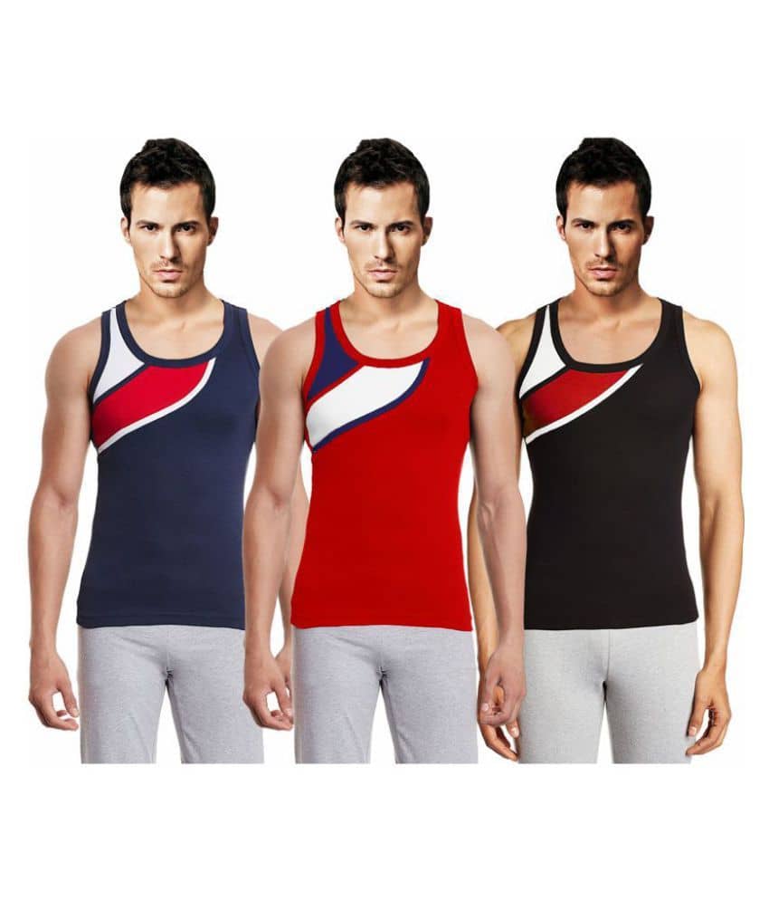 Rupa Frontline Multi Sleeveless Vests Pack of 3 - Nightwear & Loungewear | Buy online on ZillyBuy
