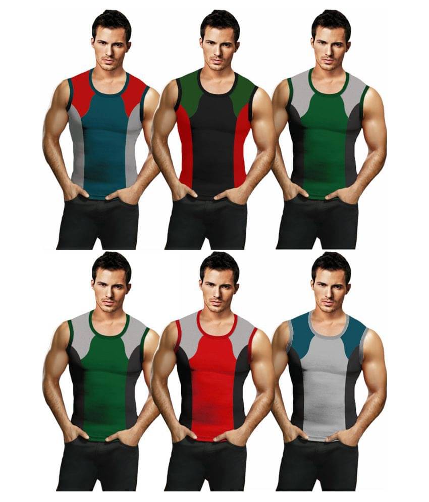 Rupa Frontline Multi Sleeveless Vests Pack of 6 Rupa Frontline Multi Sleeveless Vests Pack of 6