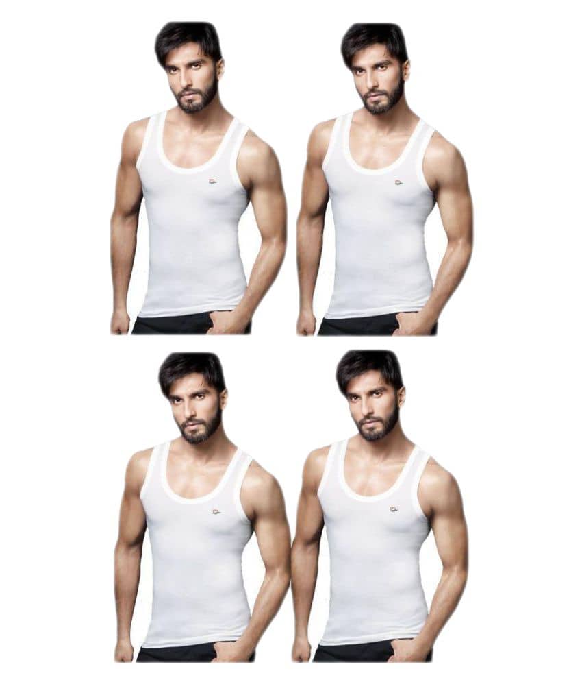 Rupa Frontline White Sleeveless Vests Pack of 4 - Nightwear & Loungewear | Buy online on ZillyBuy