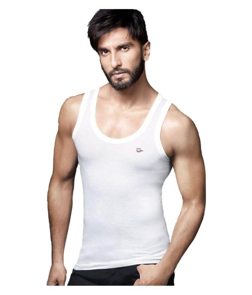     			Rupa Frontline White Sleeveless Vests Pack of 7