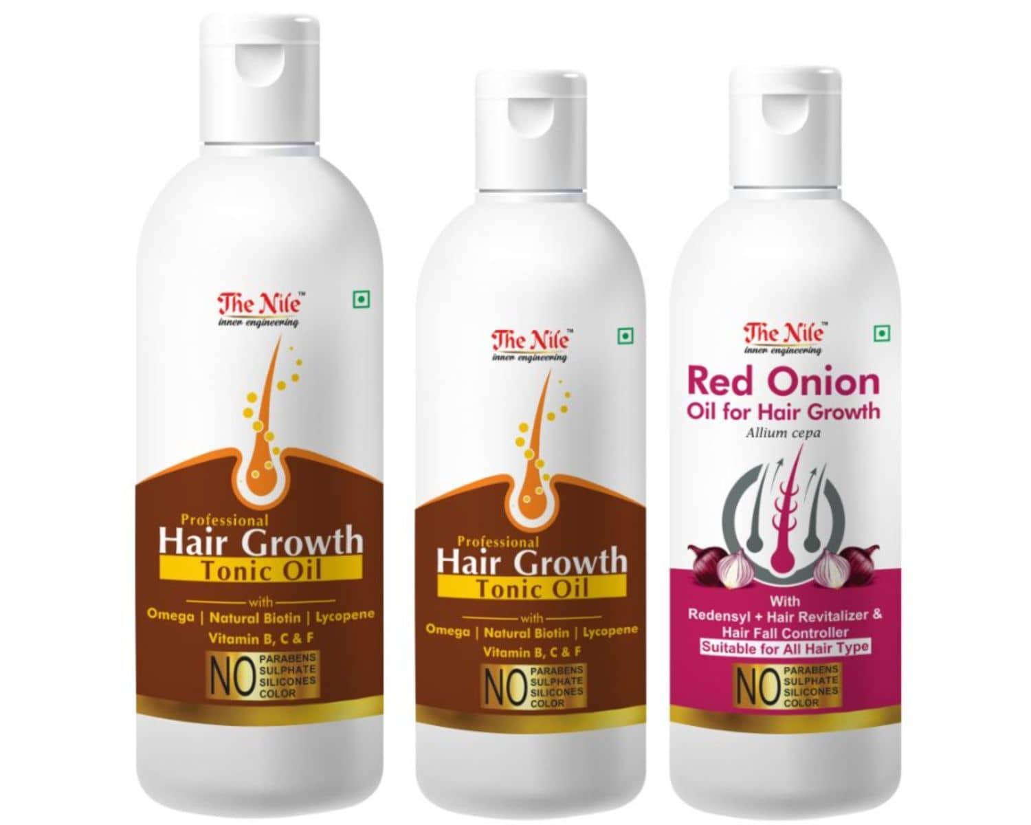 The Nile HairTonic 150 ML + 100 ML (250 ML) + Red Onion Oil 100 ML 350 mL