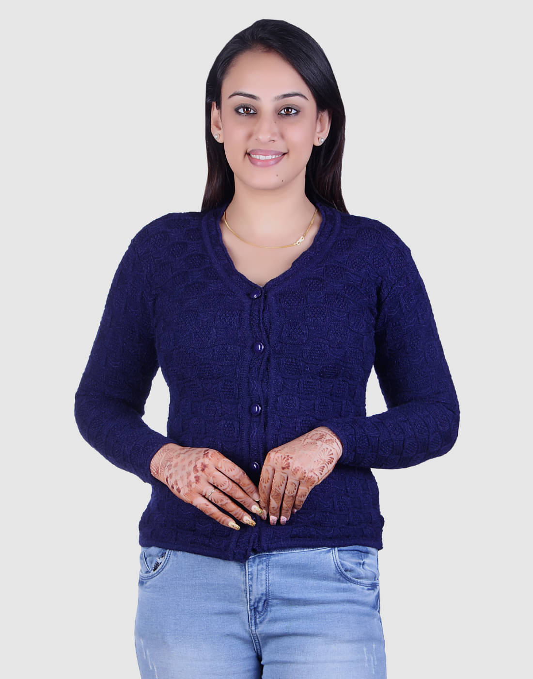     			Ogarti Acrylic Blue Pullovers