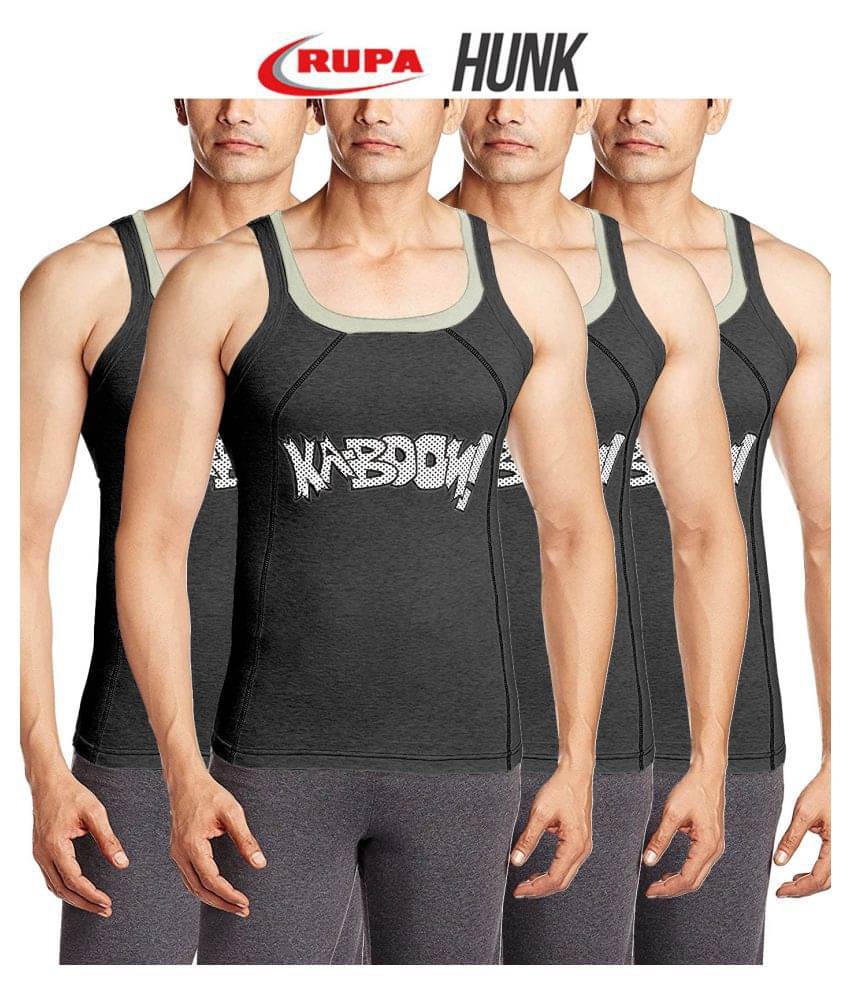 Rupa Charcoal Sleeveless Vests Pack of 4 Rupa Charcoal Sleeveless Vests Pack of 4