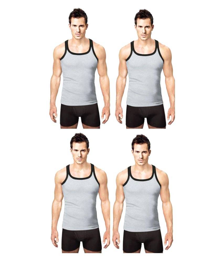 Rupa Grey Sleeveless Vests Pack of 4 Rupa Grey Sleeveless Vests Pack of 4