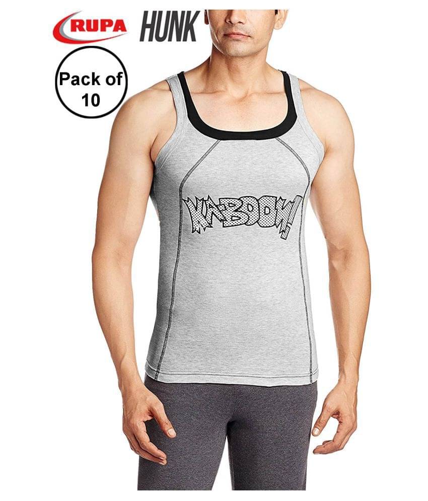 Rupa Grey Sleeveless Vests Pack of 10     			Rupa Grey Sleeveless Vests Pack of 10