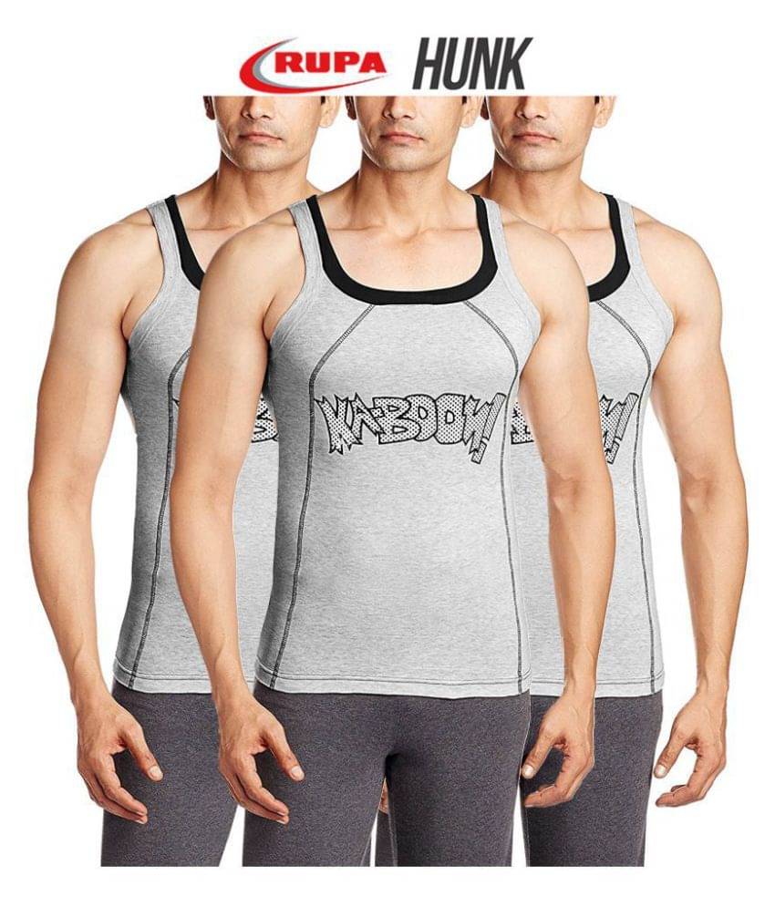 Rupa Grey Sleeveless Vests Pack of 3 Rupa Grey Sleeveless Vests Pack of 3