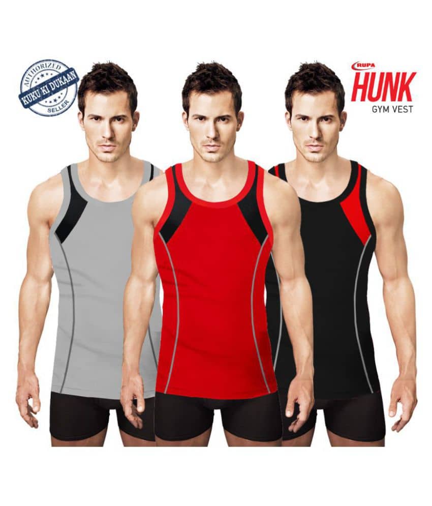 Rupa Hunk Multi Sleeveless Vests Pack of 3 - Nightwear & Loungewear | Buy online on ZillyBuy