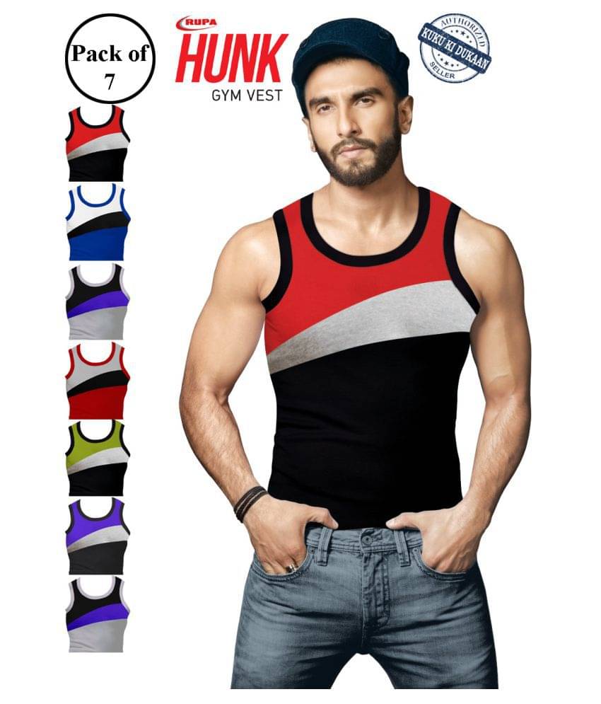     			Rupa Hunk Multi Sleeveless Vests Pack of 7