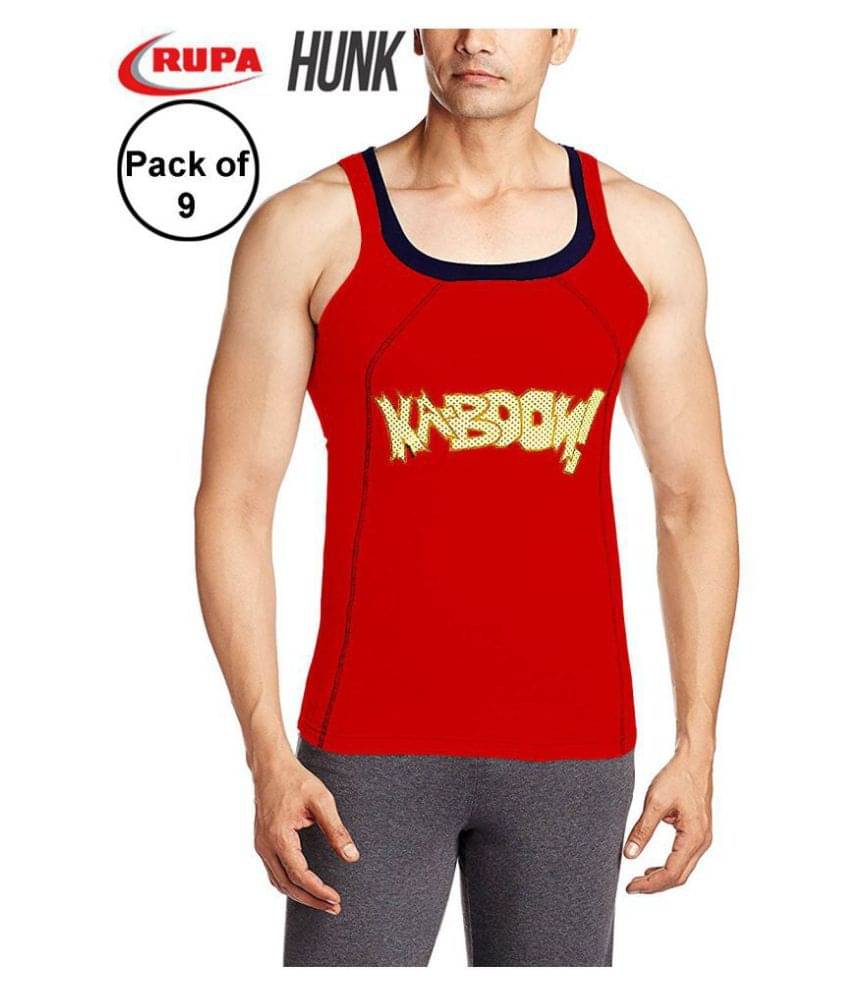 Rupa Red Sleeveless Vests Pack of 9 Rupa Red Sleeveless Vests Pack of 9
