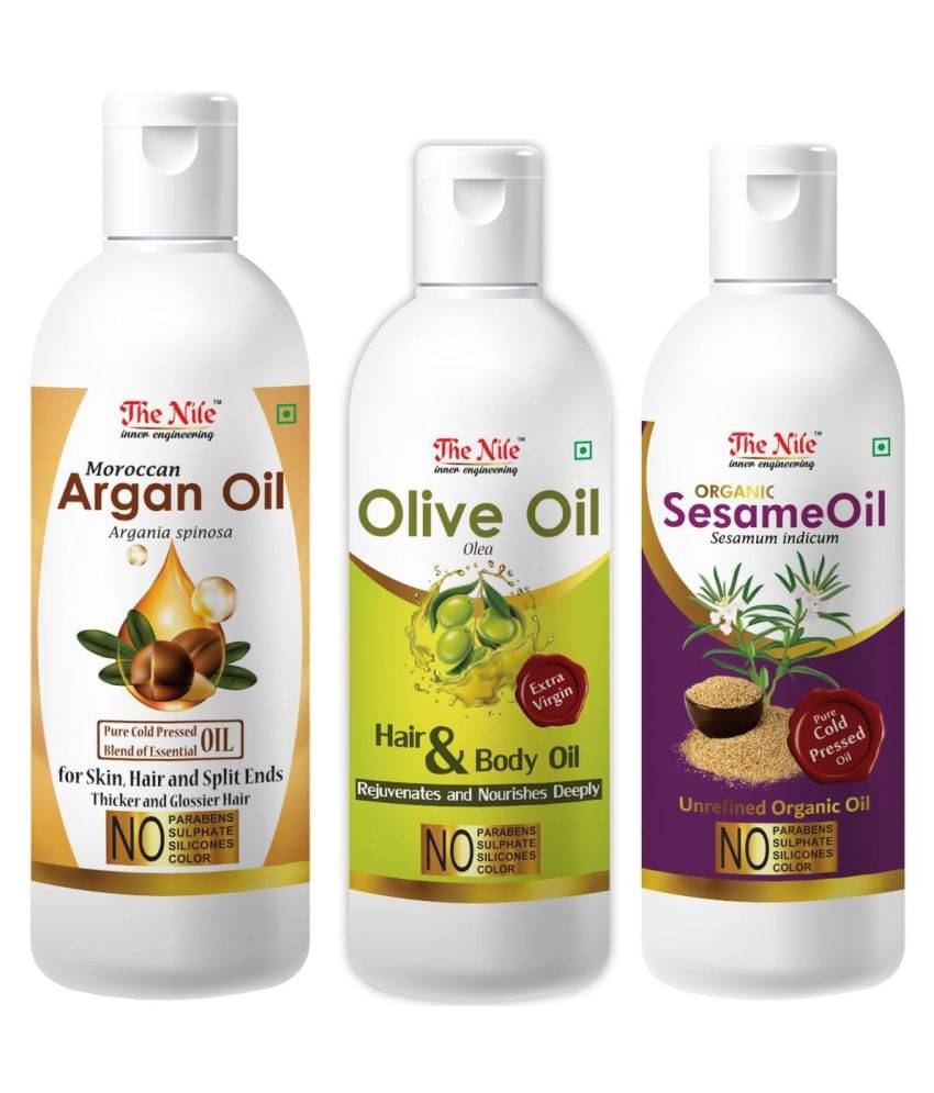     			The Nile Argan Oil 150 ML + Olive Oil 100ML + Sesame Oil 100ML 350 mL Pack of 3