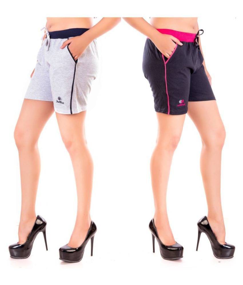     			FeelBlue Cotton Hot Pants - Multi Color