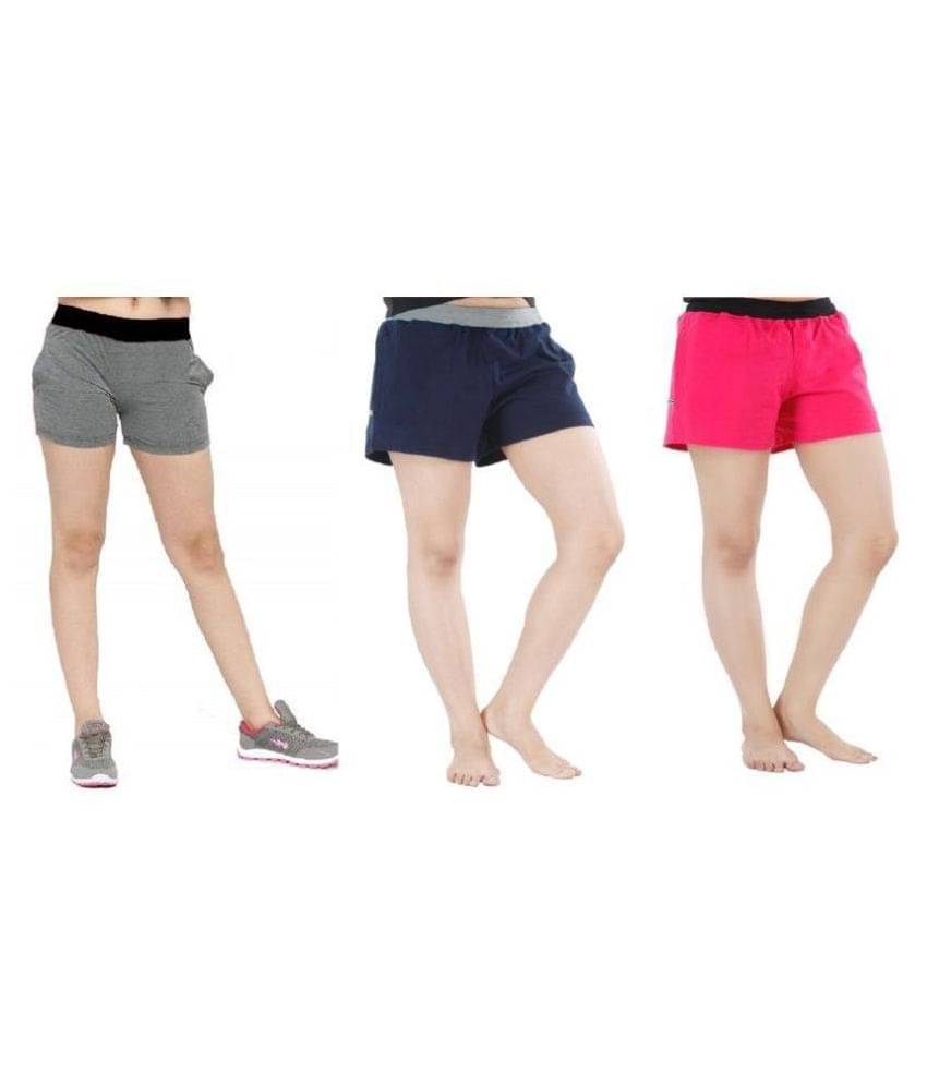     			FeelBlue Cotton Hot Pants - Multi Color