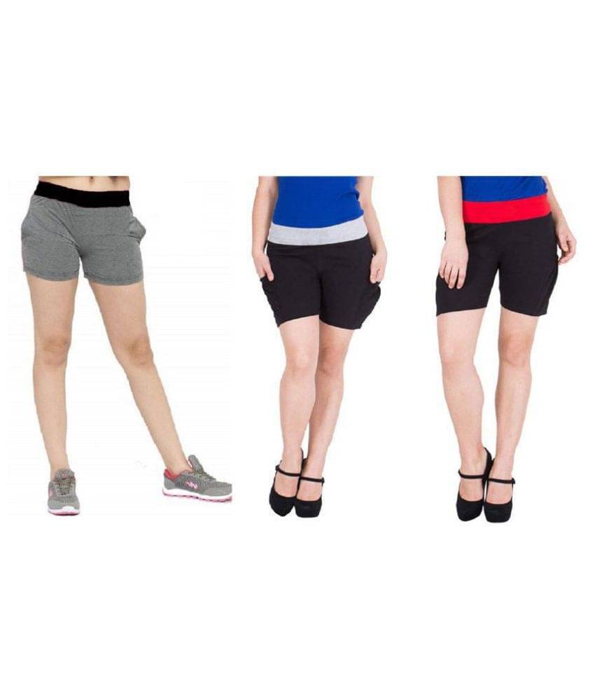     			FeelBlue Cotton Hot Pants - Multi Color