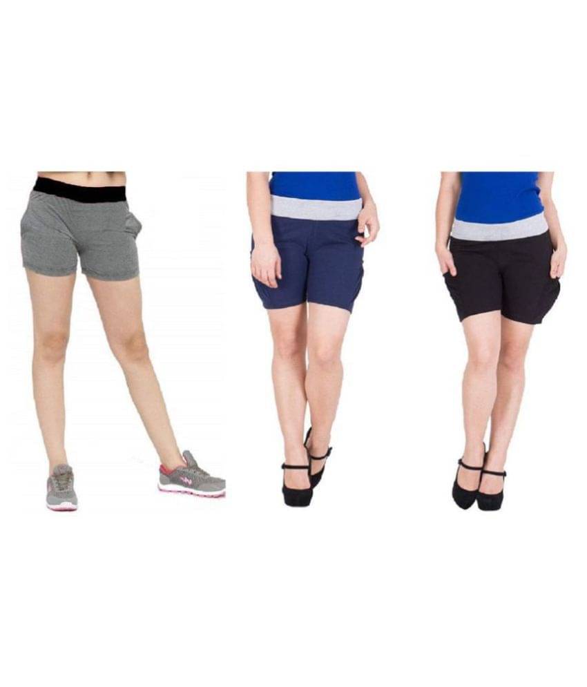     			FeelBlue Cotton Hot Pants - Multi Color