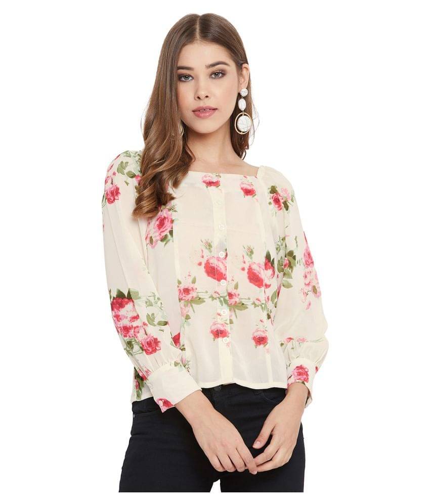     			Purys Women's Polyester Regular Top ( Off White )